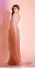 Tollywood Rhea Chakraborty inspired Peach georgette sequins embroidered saree